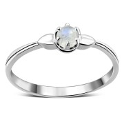 Rainbow Moonstone Silver Ring - r071