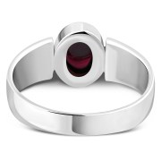 Celtic Garnet Stone Silver Band Ring, r111