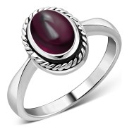 Garnet Silver Ring, r127