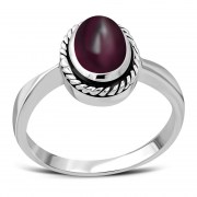 Garnet Silver Ring, r127