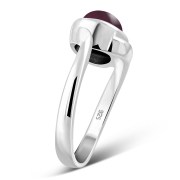 Garnet Bypass Sterling Silver Ring, r185