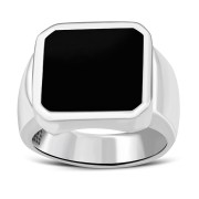 Black Onyx Stone Sterling Silver Ring, R243