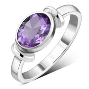 Delicate Amethyst Silver Ring, r262