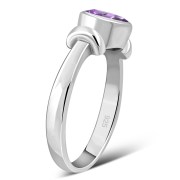 Delicate Amethyst Silver Ring, r262