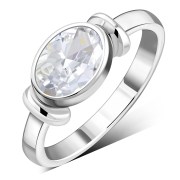 Delicate Cubic Zirconia Silver Ring, r262