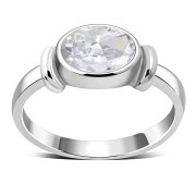 Delicate Cubic Zirconia Silver Ring, r262