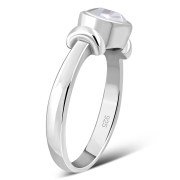 Delicate Cubic Zirconia Silver Ring, r262