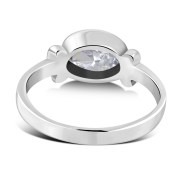 Delicate Cubic Zirconia Silver Ring, r262