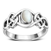 Mother of Pearl Celtic Ring