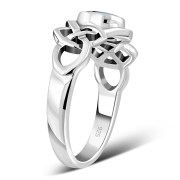 Abalone Sea Shell Celtic Knot Silver Ring, r264