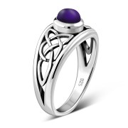 Amethyst Celtic Silver Ring, r268