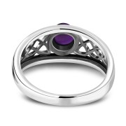 Amethyst Celtic Silver Ring, r268