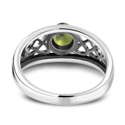 Peridot Stone Celtic Knot Silver Ring, r268