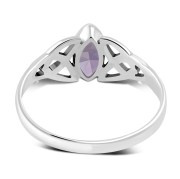 Silver Celtic Ring set w Amethyst, r369