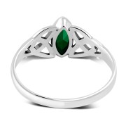 Silver Celtic Ring set w/ Green CZ, r369
