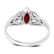 Silver Celtic Ring set w/ Garnet Stone, r369