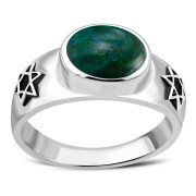 Eilat Stone Star of David Ring Sterling Silver, r435