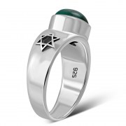 Eilat Stone Star of David Ring Sterling Silver, r435