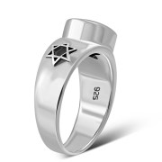 Black Onyx Star of David Ring, r435