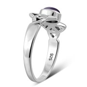 Celtic Trinity Knot Amethyst Stone Silver Ring, r462