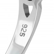 Green CZ Trinity Knot Silver Ring, r465