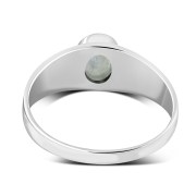 Native American Rainbow Moonstone Silver Ring, r472
