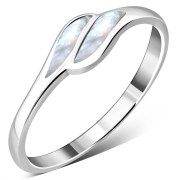 Mother of Pearl Shell Silver Ring, r475