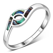 Abalone Sea Shell Sterling Silver Ring, r477