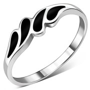 Black Onyx Sterling Silver Drops Ring, r478