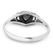 Ethnic Heart Abalone Sea Shell Silver Ring, r484