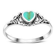 Heart Turquoise Sterling Silver Ring, r484