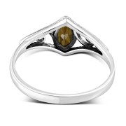 Citrine Stone Ethnic Style Silver Ring, r486