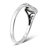 Ethnic Mother of Pearl Silver Ring, r486