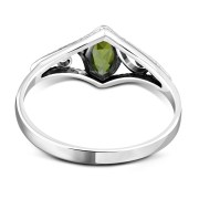 Peridot Stone Ethnic Style Silver Ring, r486