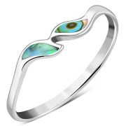 Abalone Sea Shell Silver Ring, r488