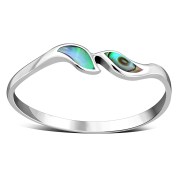 Abalone Sea Shell Silver Ring, r488