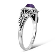 Native American Amethyst Stone Sterling Silver Ring, r490
