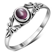 Ethnic Garnet Stone Silver Ring, r492
