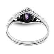 Ethnic Style Genuine Amethyst Silver Ring, r495