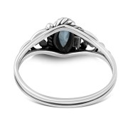 Faceted Blue Topaz Stone Sterling Silver Ring, r495