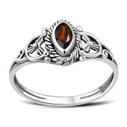 Ethnic Garnet Stone Silver Ring, r495