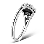 Ethnic Garnet Stone Silver Ring, r495