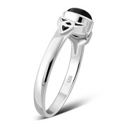 Black Onyx Sterling Silver Celtic Trinity Ring, r498