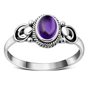 Ethnic Sterling Silver Amethyst Ring, r505