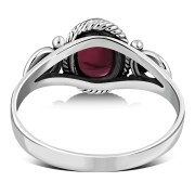 Ethnic Sterling Silver Garnet Ring, r505