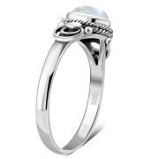 Ethnic Sterling Silver Rainbow Moonstone Ring, r505