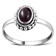 Ethnic Style Garnet Silver Ring, r506