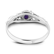 Sterling Silver Amethyst Leaves Ring, r508