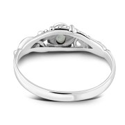 Sterling Silver Rainbow Moon Stone Leaves Ring. r508