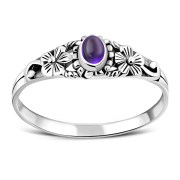 Amethyst Stone Ethnic Silver Ring, r509